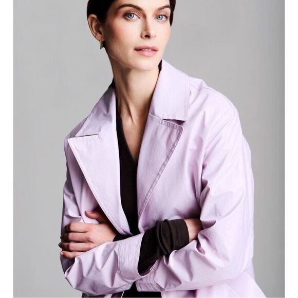 Jane Post New York $495 Rain Jacket Light Pink Light Slicker medium NWT - Picture 2 of 11